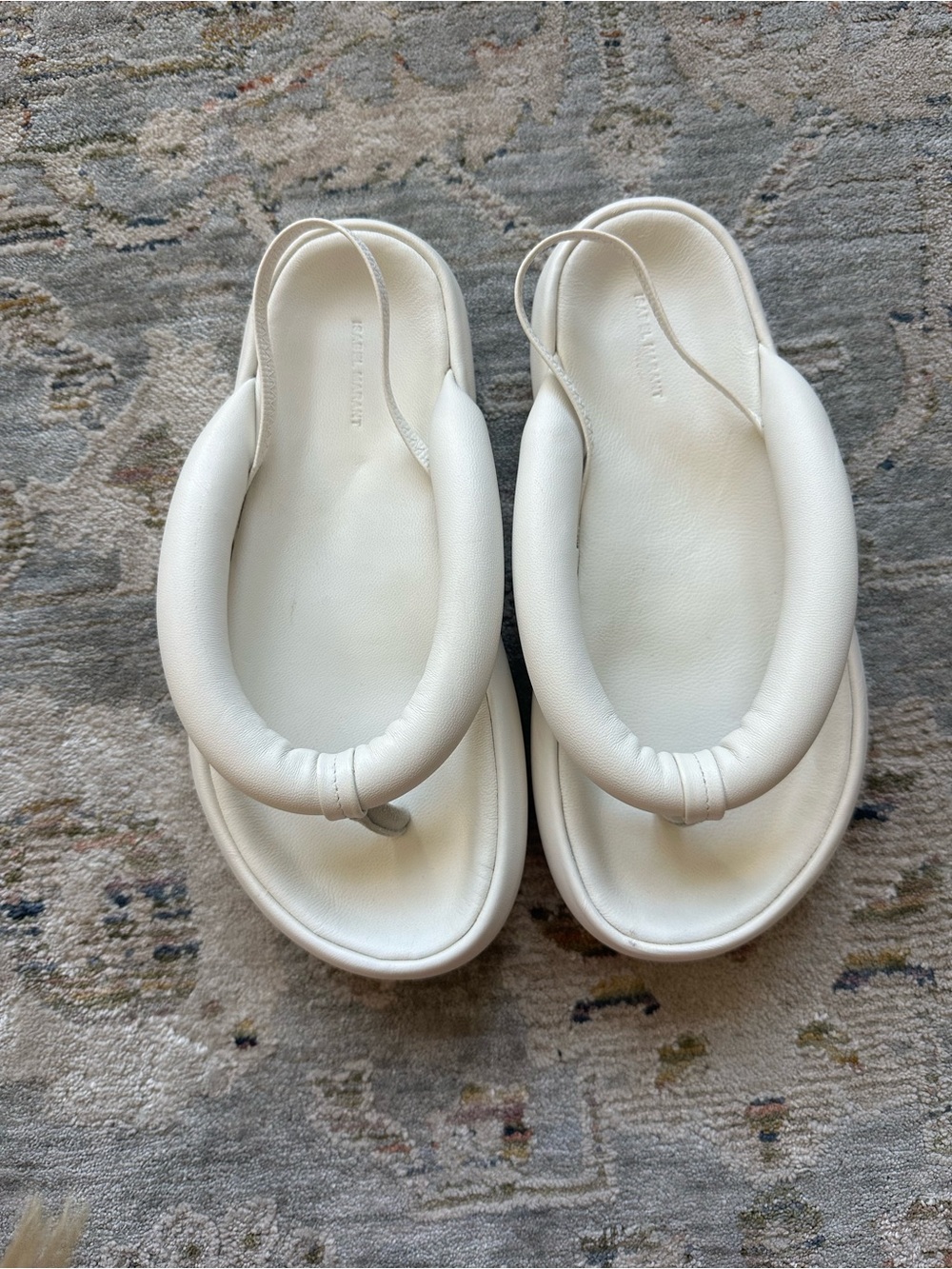 Isabel Marant White Padded Toe-Post Sandals